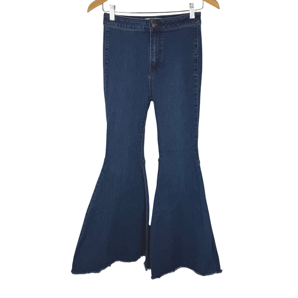 We The Free Just Float On Flare Jeans 26 Short Dark Wash Extreme Bellbottoms